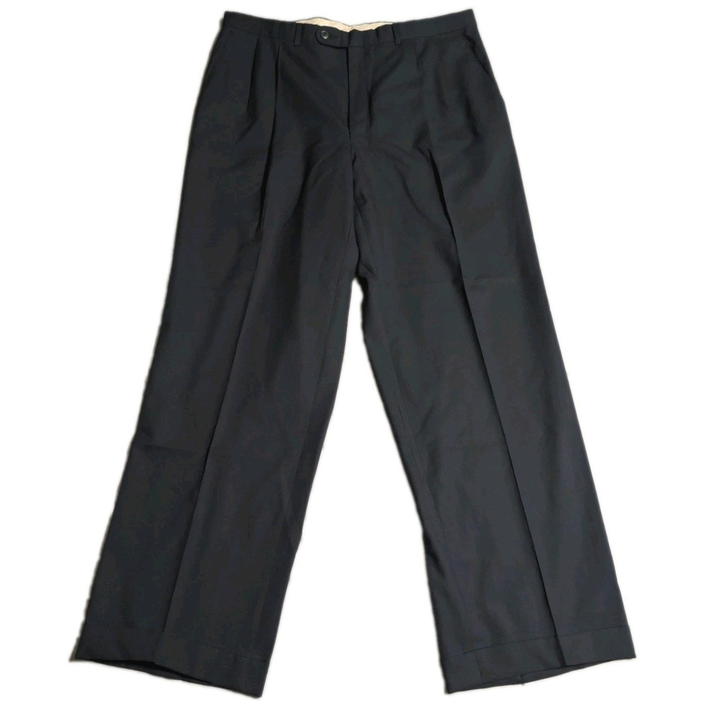 Vintage Jack Victor Prossimo Mens 36R Wool Pleated Dress Pants Navy Canada Union